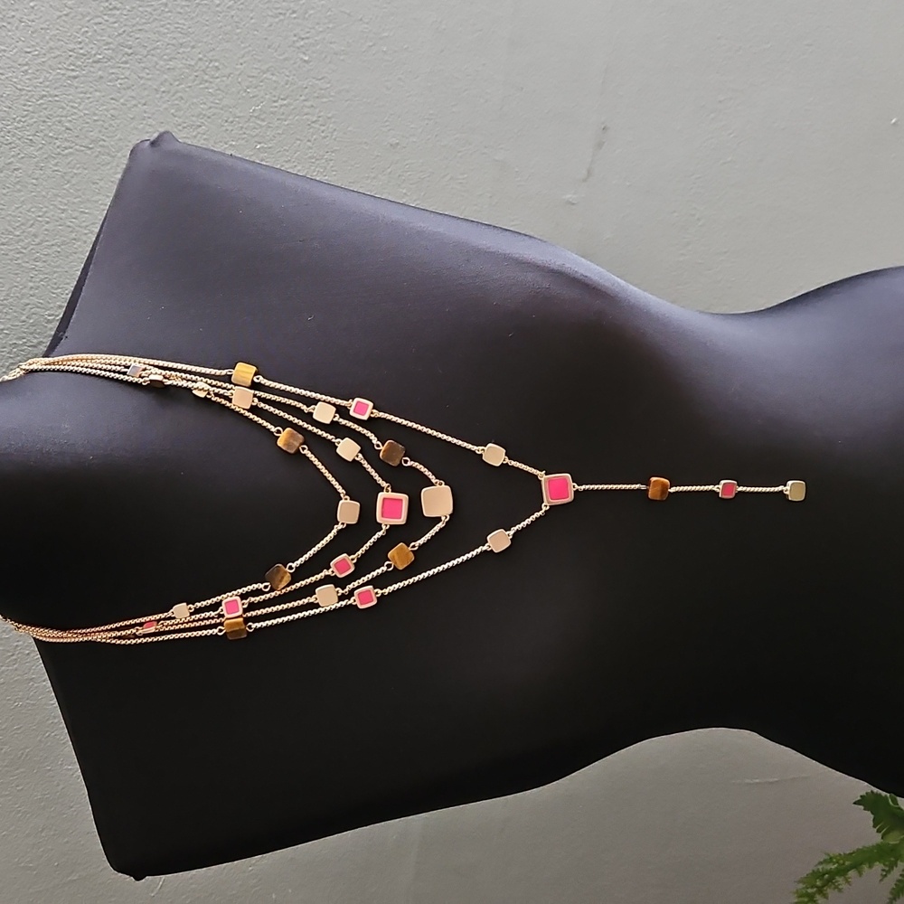 WHBM gold multi strand necklace